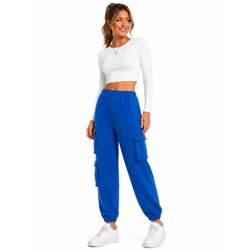 NWT Free Haven Blue Cargo Jogger Sweat Pants Sz XL